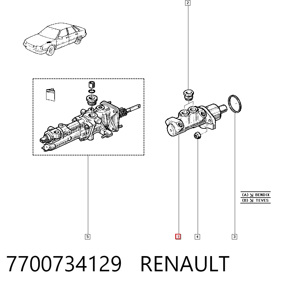  Головний гальмівний циліндр Renault 21 