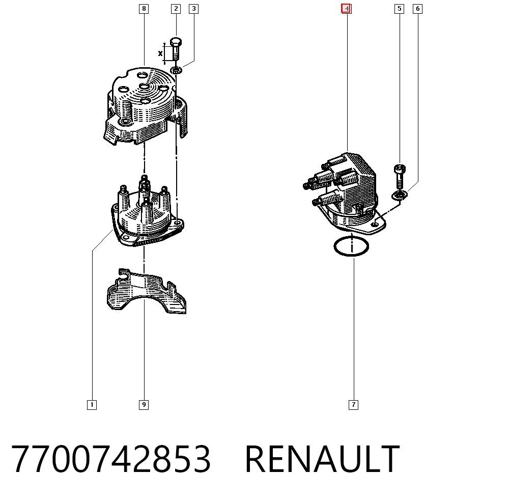 Купити Кришка трамблеру Renault 25  B29