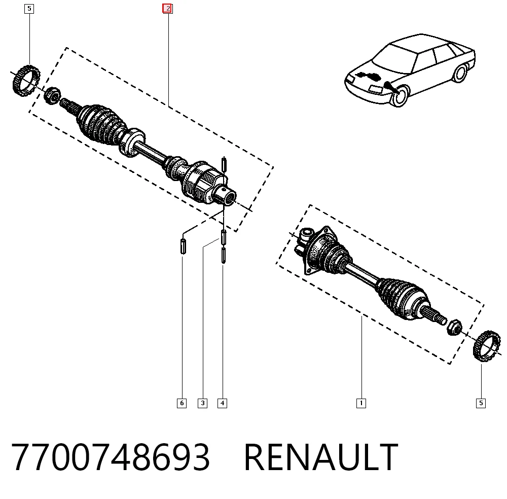Купити Піввісь права Renault 19 II B53, C53