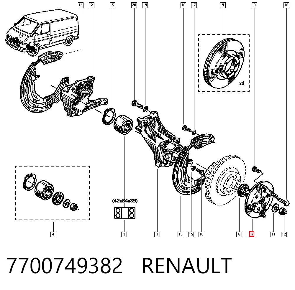 Маточина (передня) на Renault Trafic I TXW
