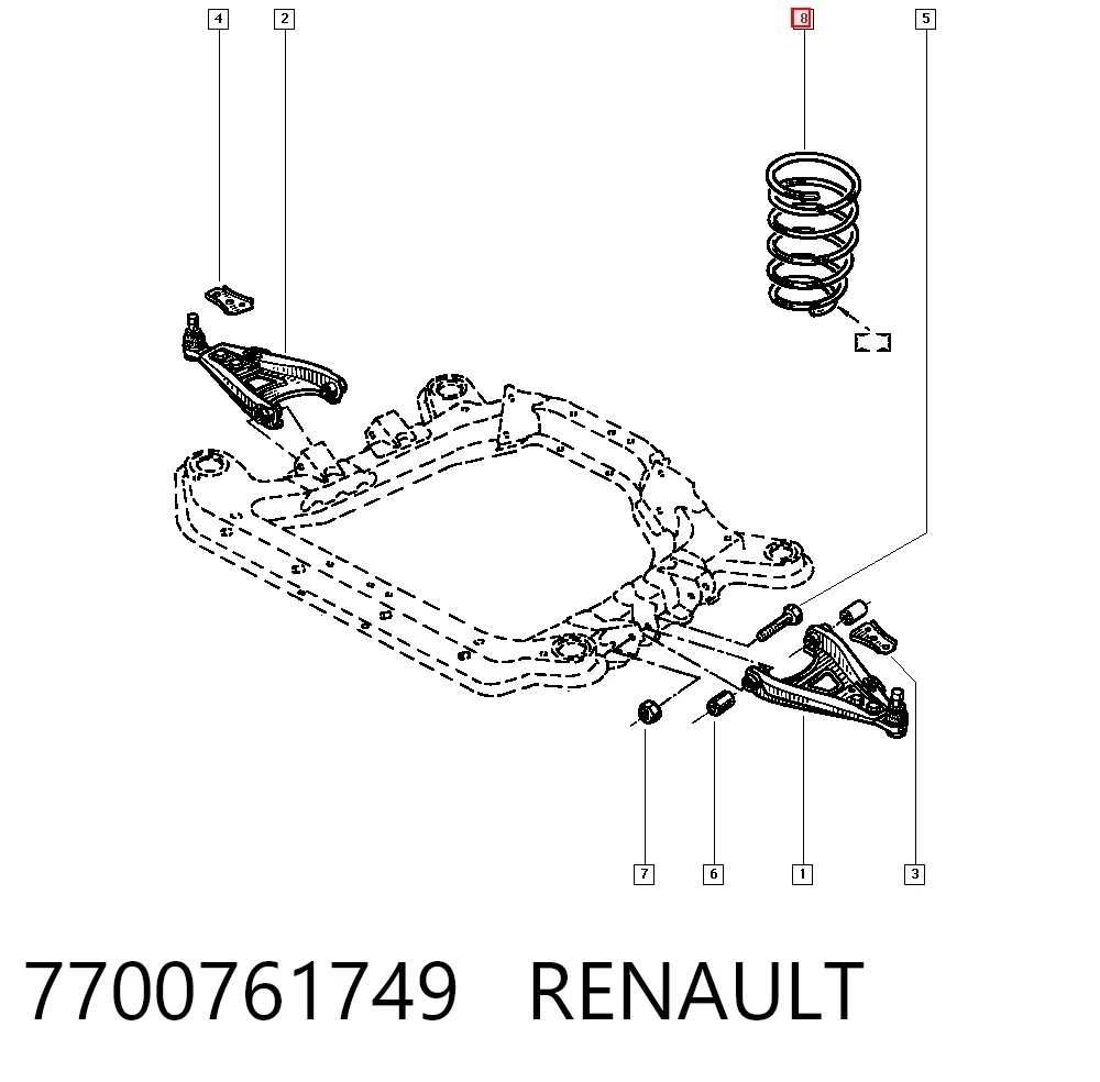 Купити Пружина передня Renault 21  L48