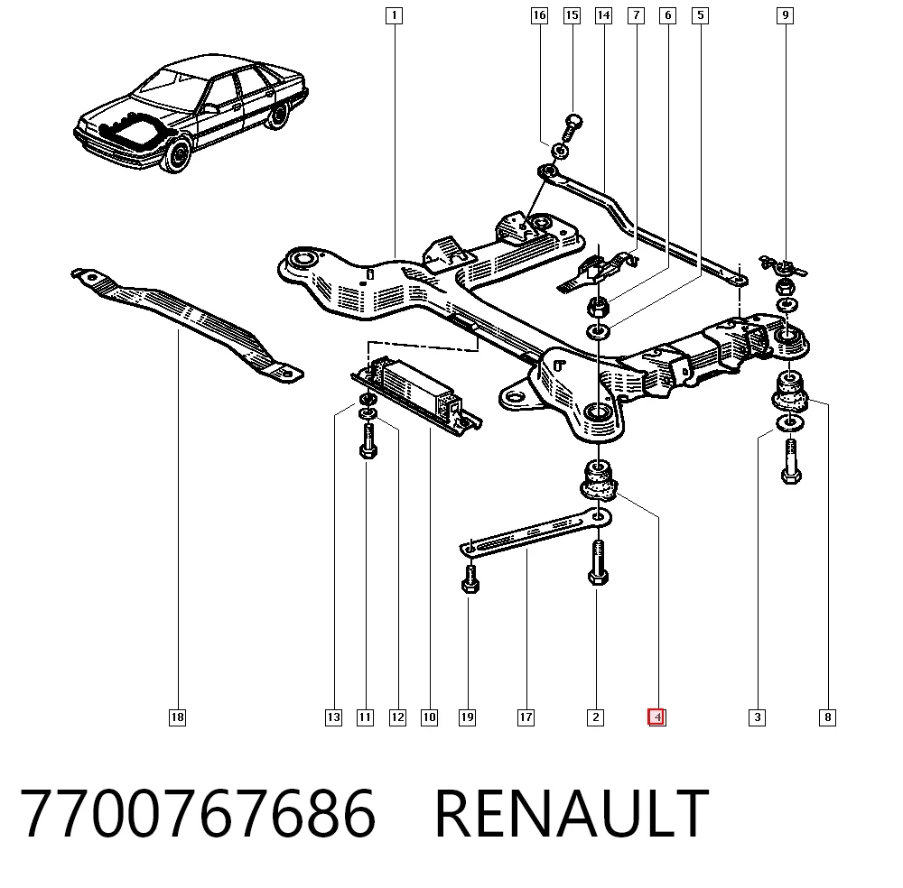 Купити Сайлентблок задньої балки Renault 21  L48