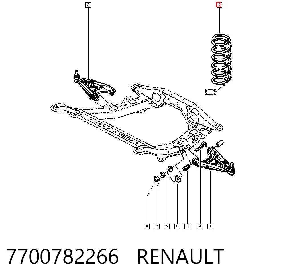 Пружина передньої підвіски Renault 19 I