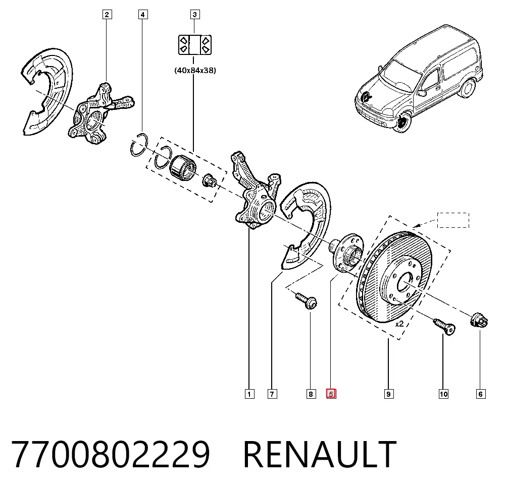 Маточина (передня) на Renault Megane SCENIC JA0, JA1