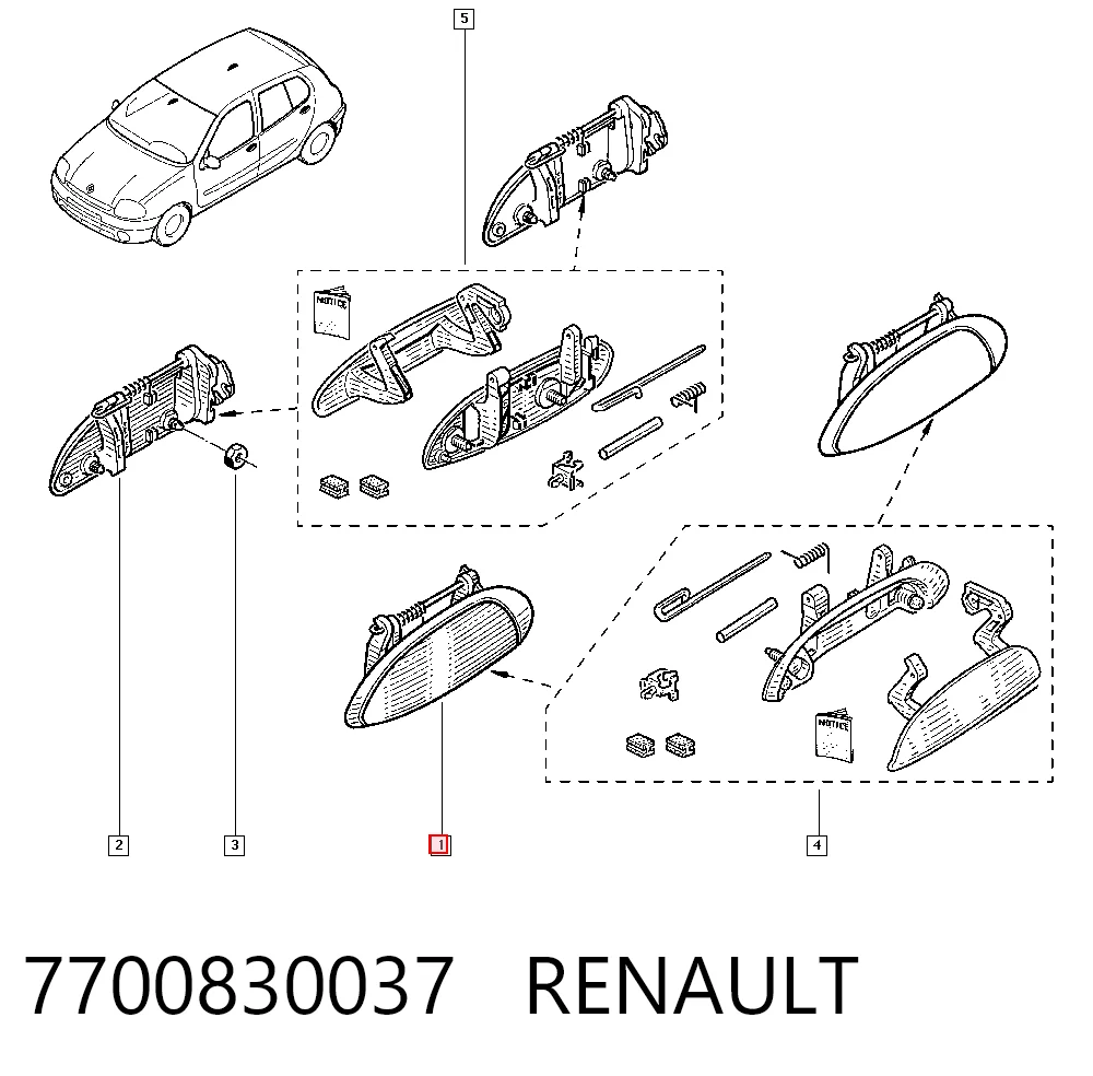Ручка двері лівою зовнішня перед/зад MMS0165 Magneti Marelli