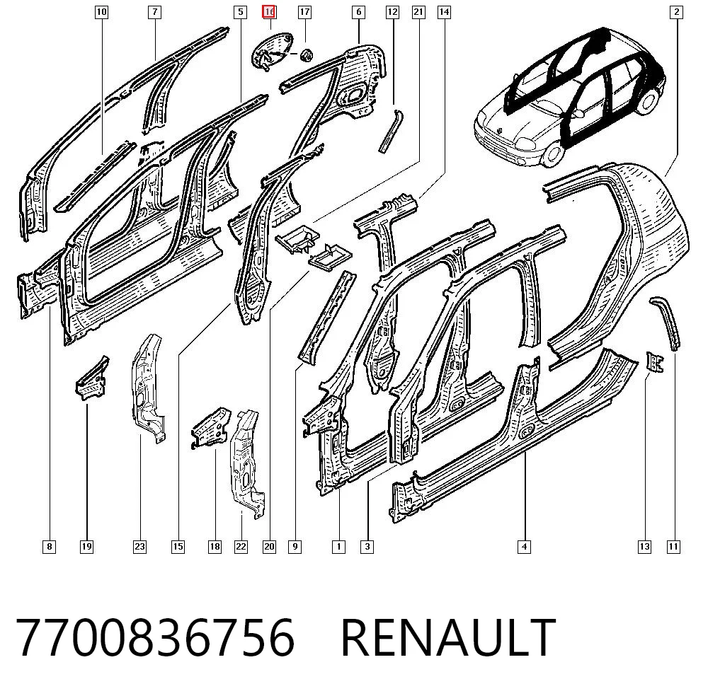 7700836756 Renault (RVI) Дверцята бензобака