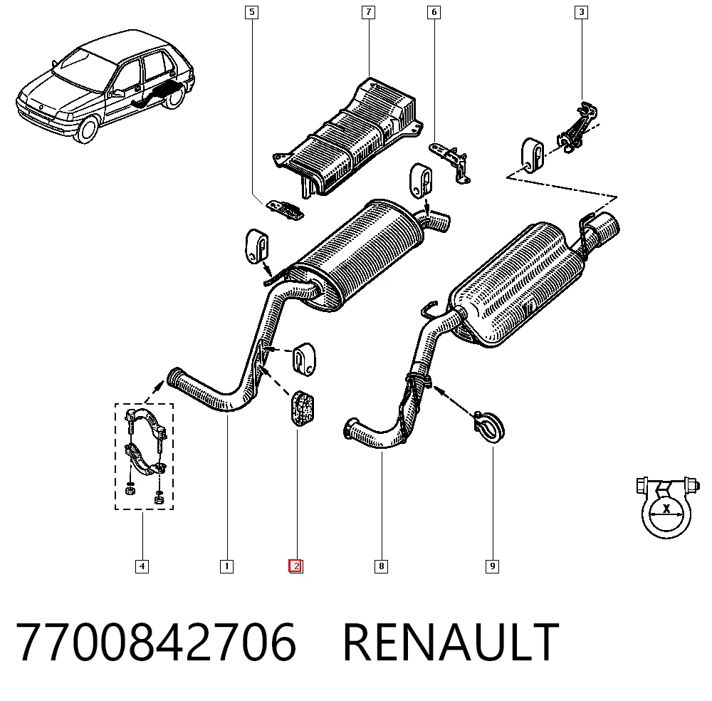 Подушка кріплення глушника Renault Twingo I