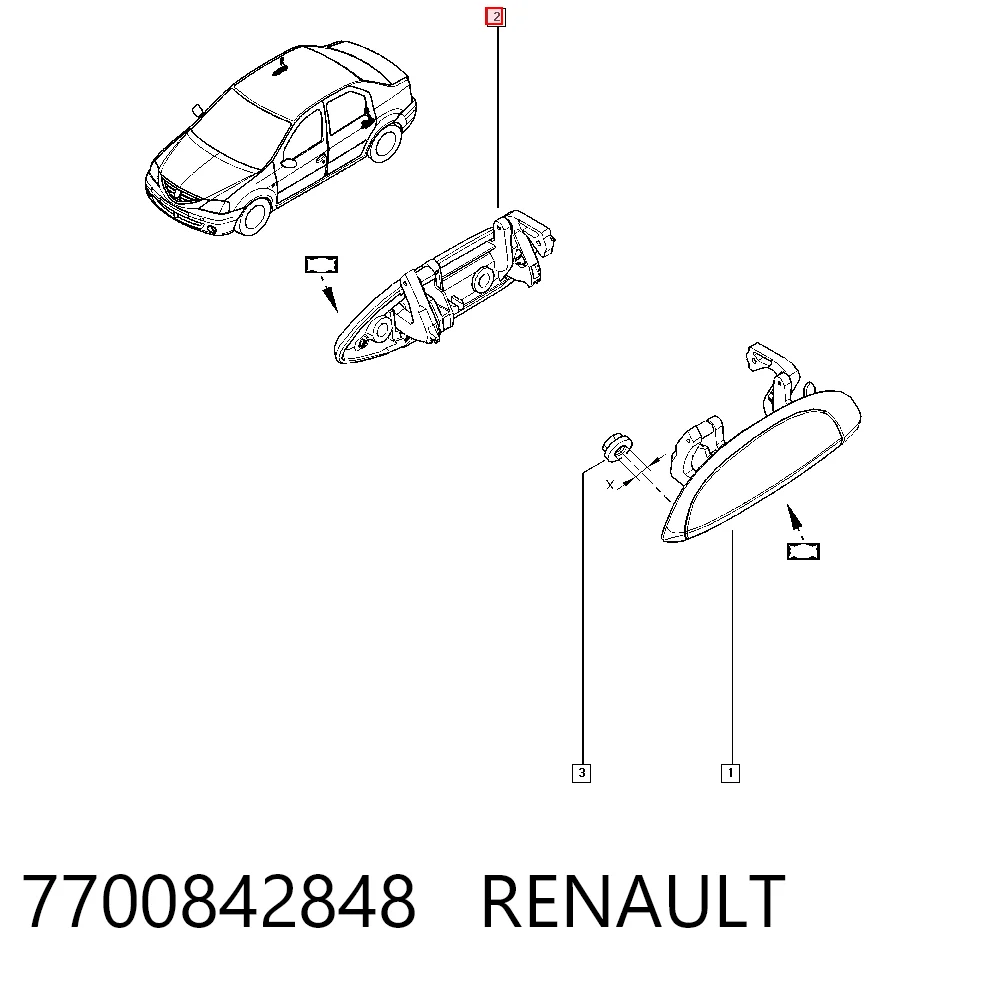 Ручка двері правою зовнішня перед/зад AND 30837038 ціна, від 4.94 USD