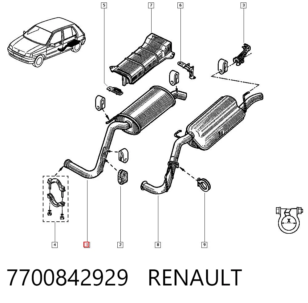 Купити Глушник, задня частина Renault Clio I BC57, 5357