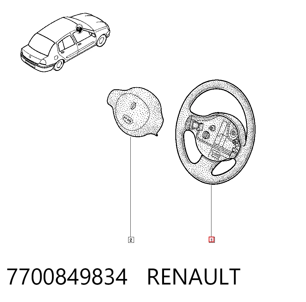 Рульове колесо на Renault Clio SYMBOL LB0, LB1, LB2