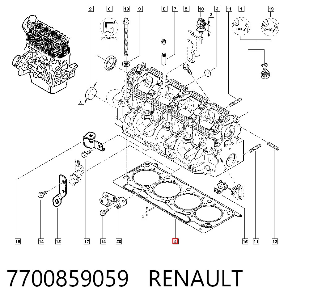 Купити Прокладка ГБЦ Renault Laguna I B56, 556