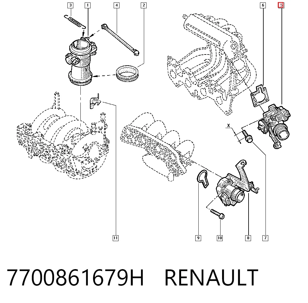 Дросільна заслінка в зборі на Renault Megane SCENIC JA0, JA1