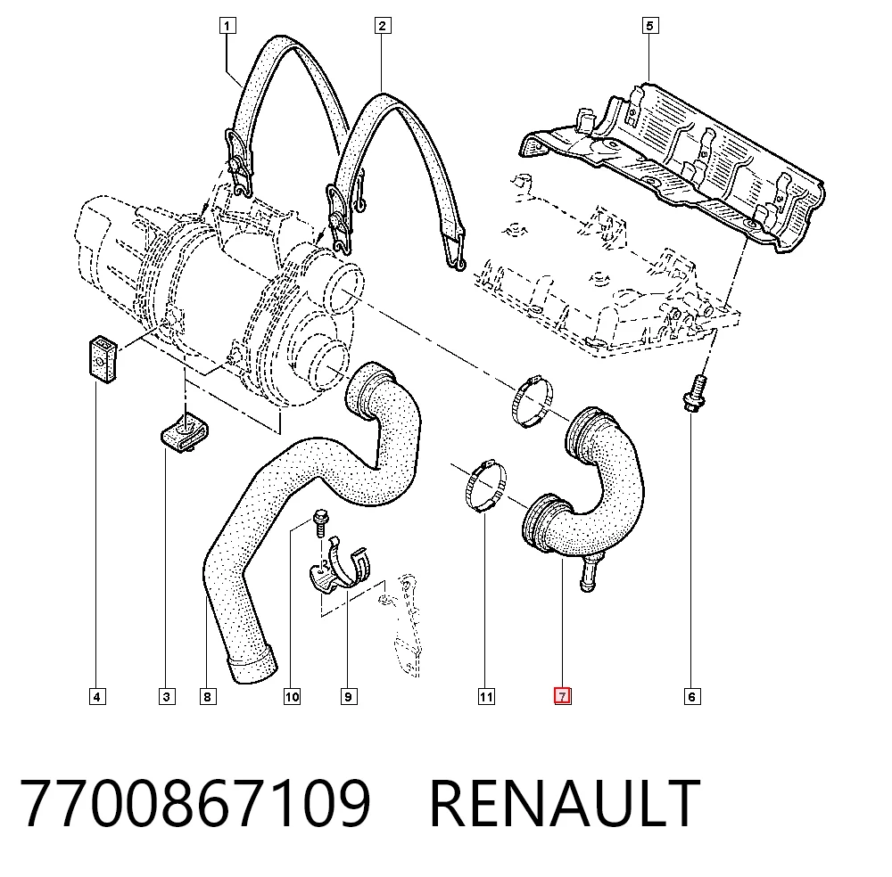 7700109592 Nissan/Infiniti Патрубок повітряний, вхід повітряного фільтра