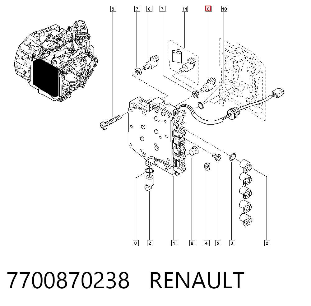 7700870238 Renault (RVI) Соленоїд автоматичної коробки передач