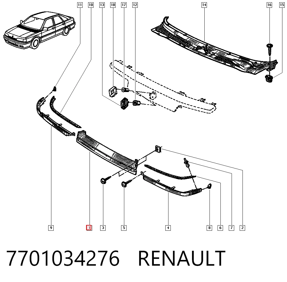 Решітка радіатора на Renault 21  L48