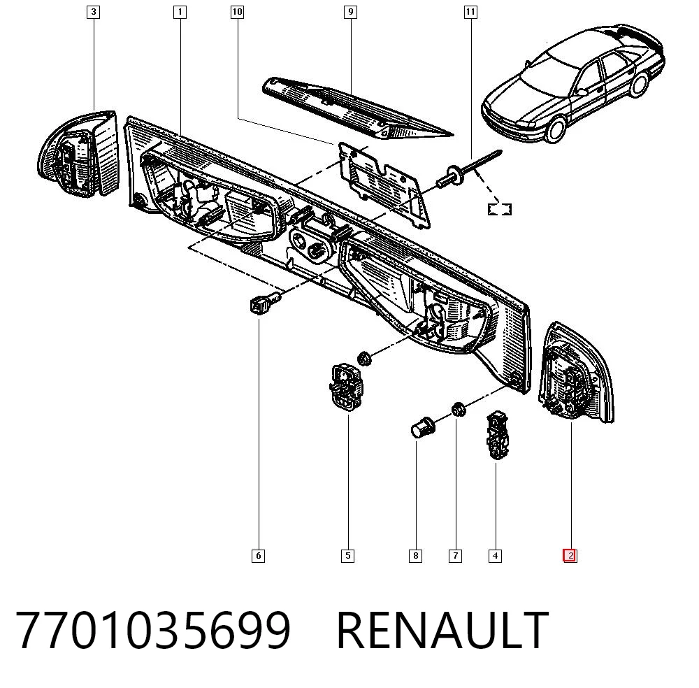 Ліхтар задній лівий Renault Safrane 1 B54