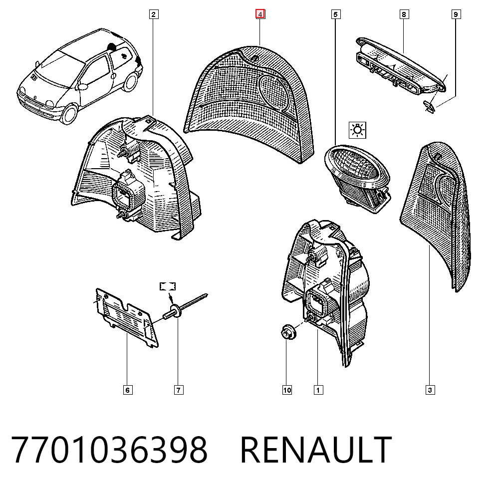 Ліхтар задній правий на Renault Twingo I C06