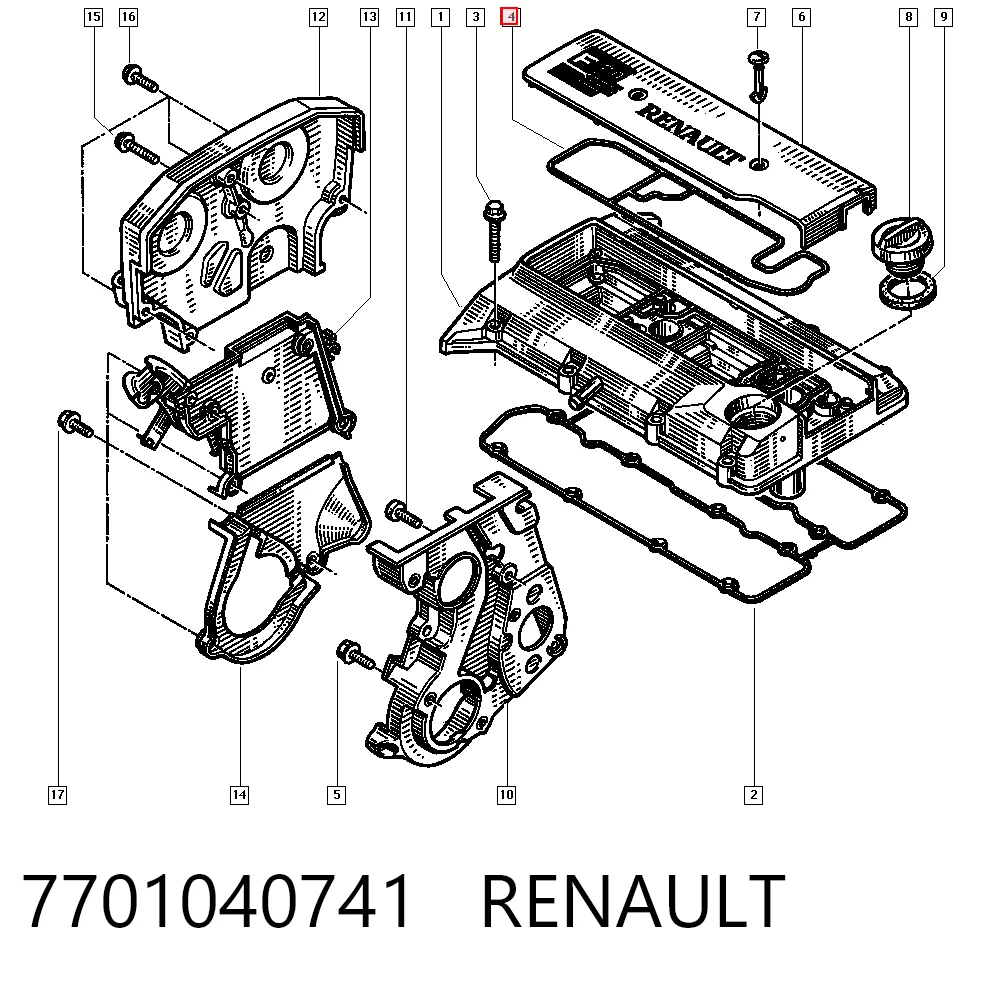 Прокладка кришки клапанної  на Renault 19 I B53, C53