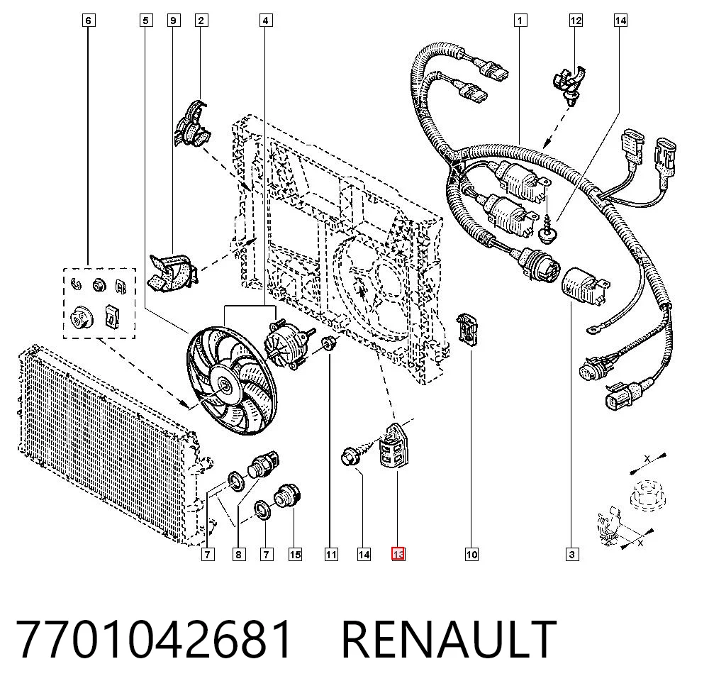 7701042681 Renault (RVI) Реле вентилятора
