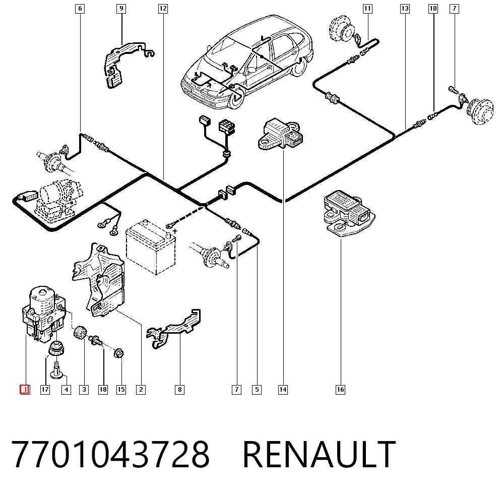 Блок управління АБС (ABS) на Renault Megane SCENIC JA0, JA1