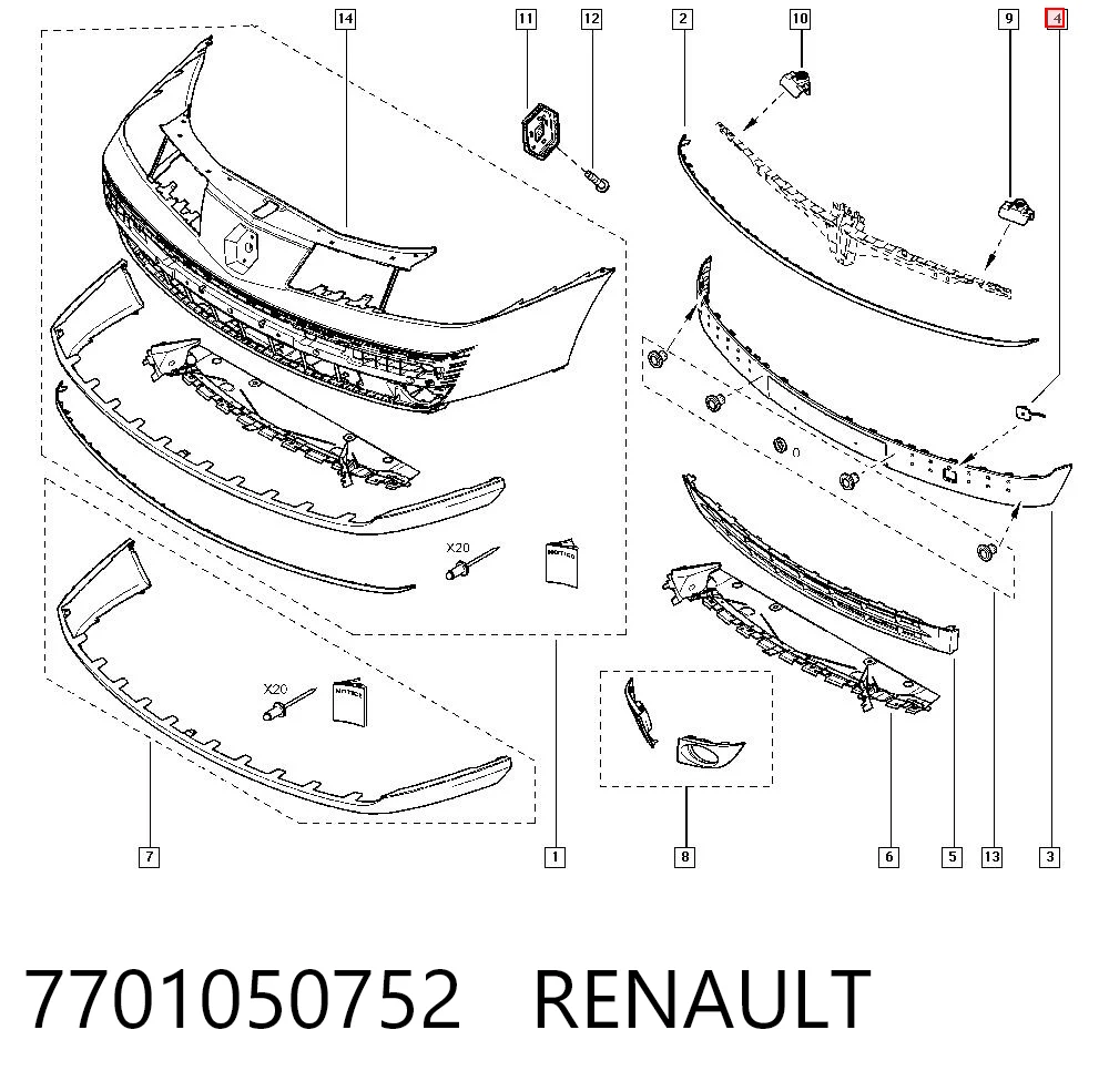 Заглушка бампера буксирувального гака, передня Renault Vel Satis BJ0