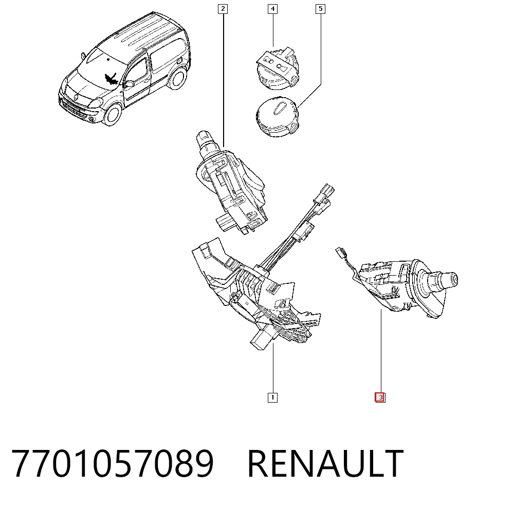 7701057089 Renault (RVI) Перемикач підрульовий, лівий