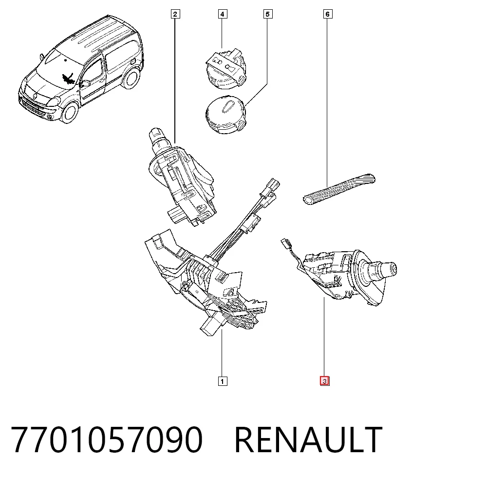 7701057090 Renault (RVI) Перемикач підрульовий, лівий