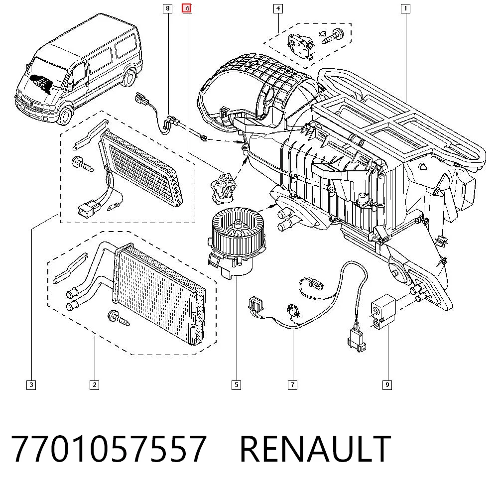 7701057557 Renault (RVI) Регулятор оборотів пічки