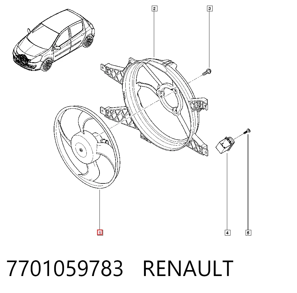 Електровентилятор радіатора на Renault Modus  JP0