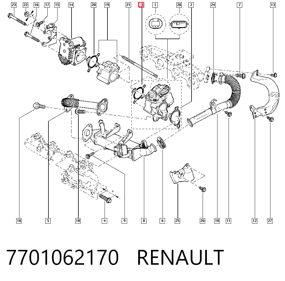  Прокладка дросельної заслінки Opel Vivaro 