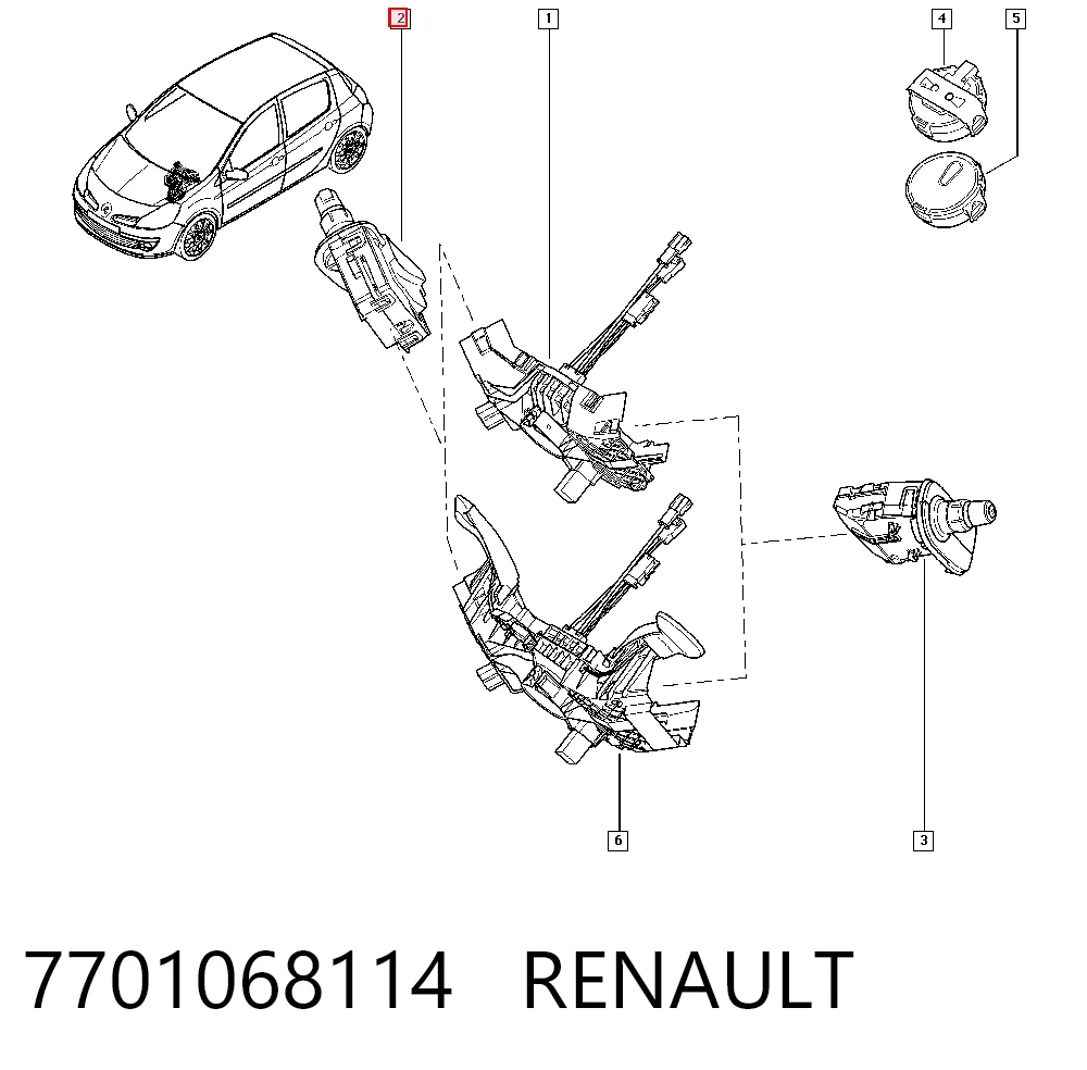 7701068114 Renault (RVI) Перемикач підрульовий, правий