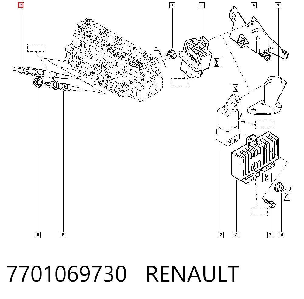 7701069730 Renault (RVI) Свічки розжарювання