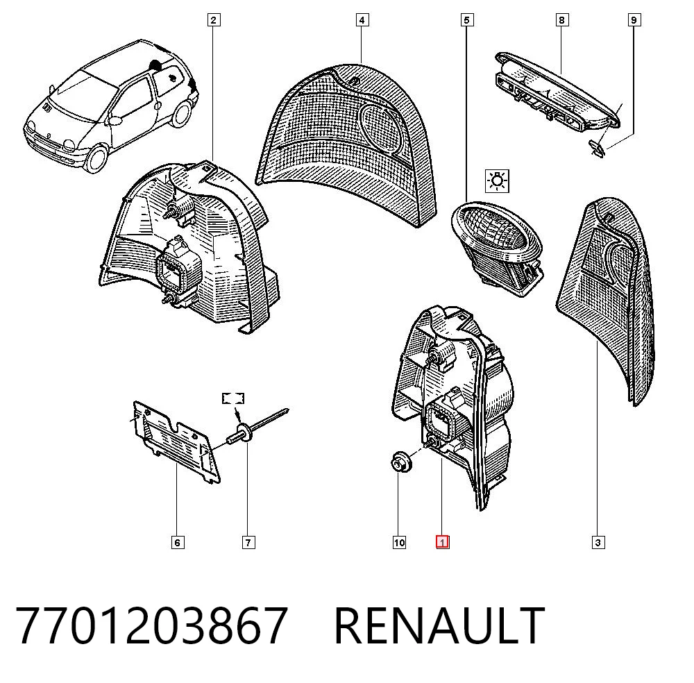 Задня ліва фара на Renault Twingo I C06