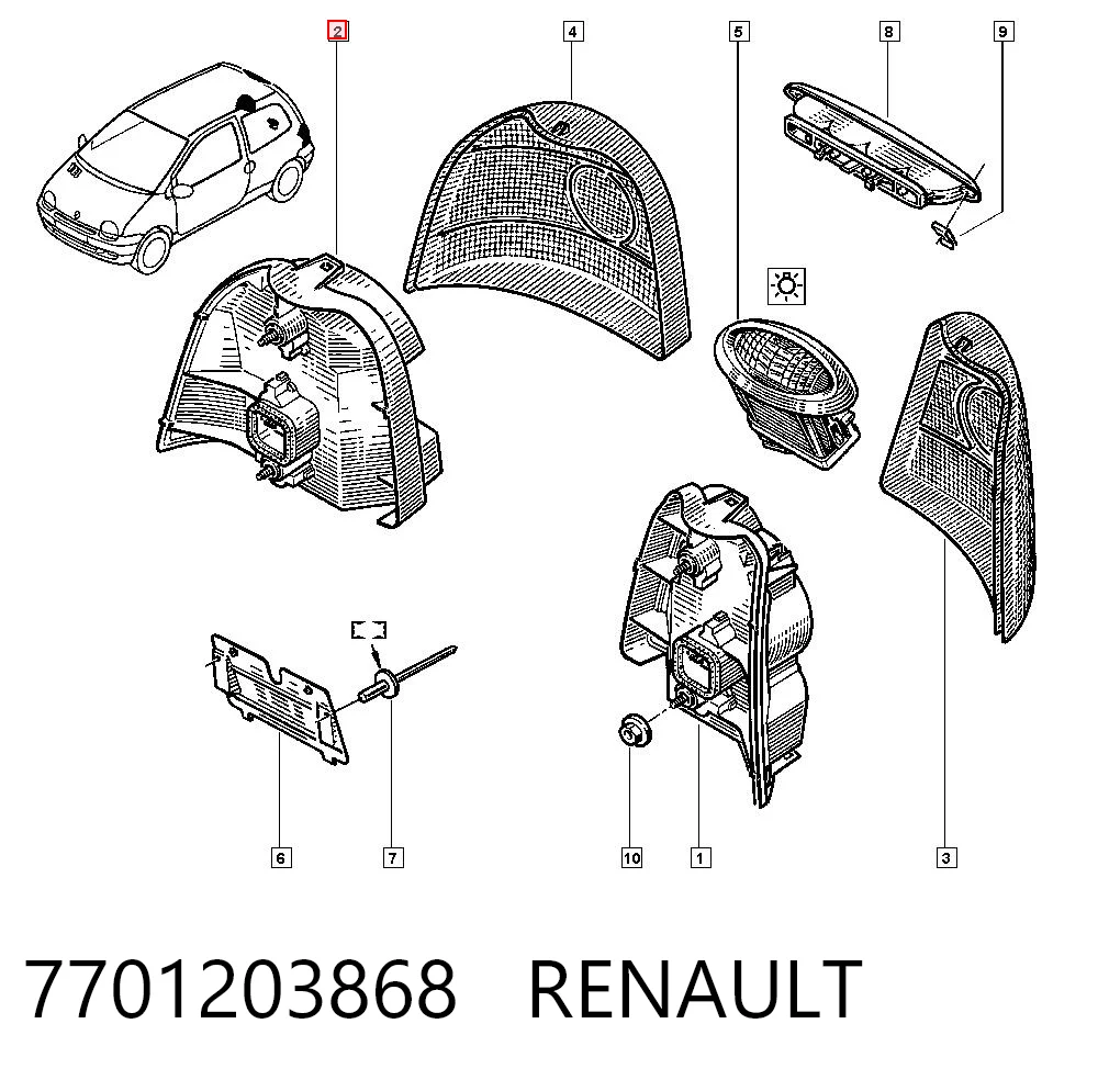 Задні ліхтарі Renault Twingo I хетчбек (C06) (1992 - 2007) ціна, від 19.25 USD