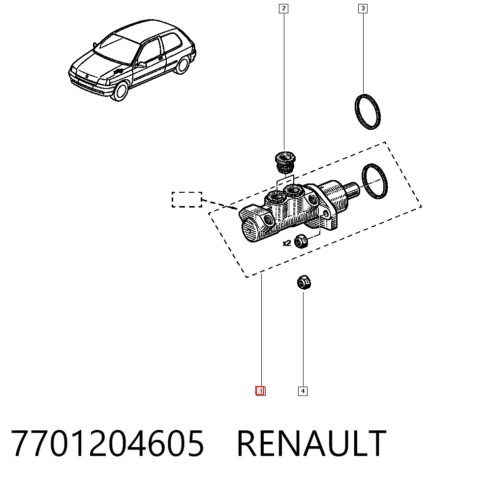  Головний гальмівний циліндр Renault Clio 