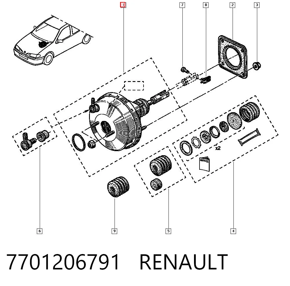 Вакуумника Renault Megane SCENIC мінівен (JA0, JA1) (1996 - 2001) ціна, від 371.17 USD