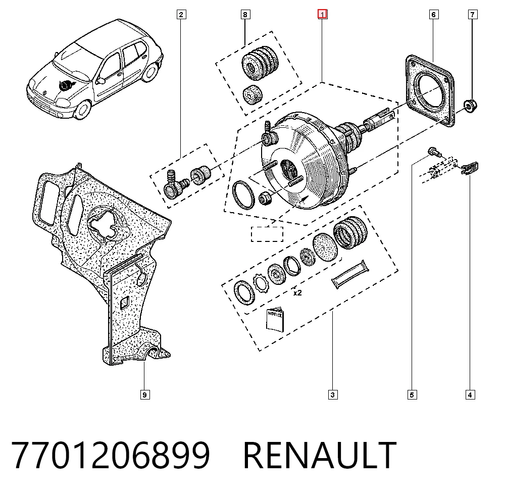 Вакуумника Renault Clio II хетчбек (BB, CB) (1998 - 2010) ціна, від 264.13 USD