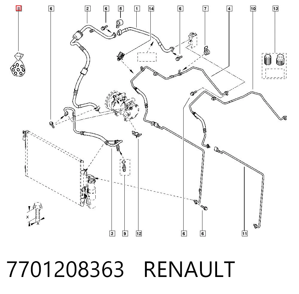 7701208363 Renault (RVI) Ремкомплект компресора кондиціонера