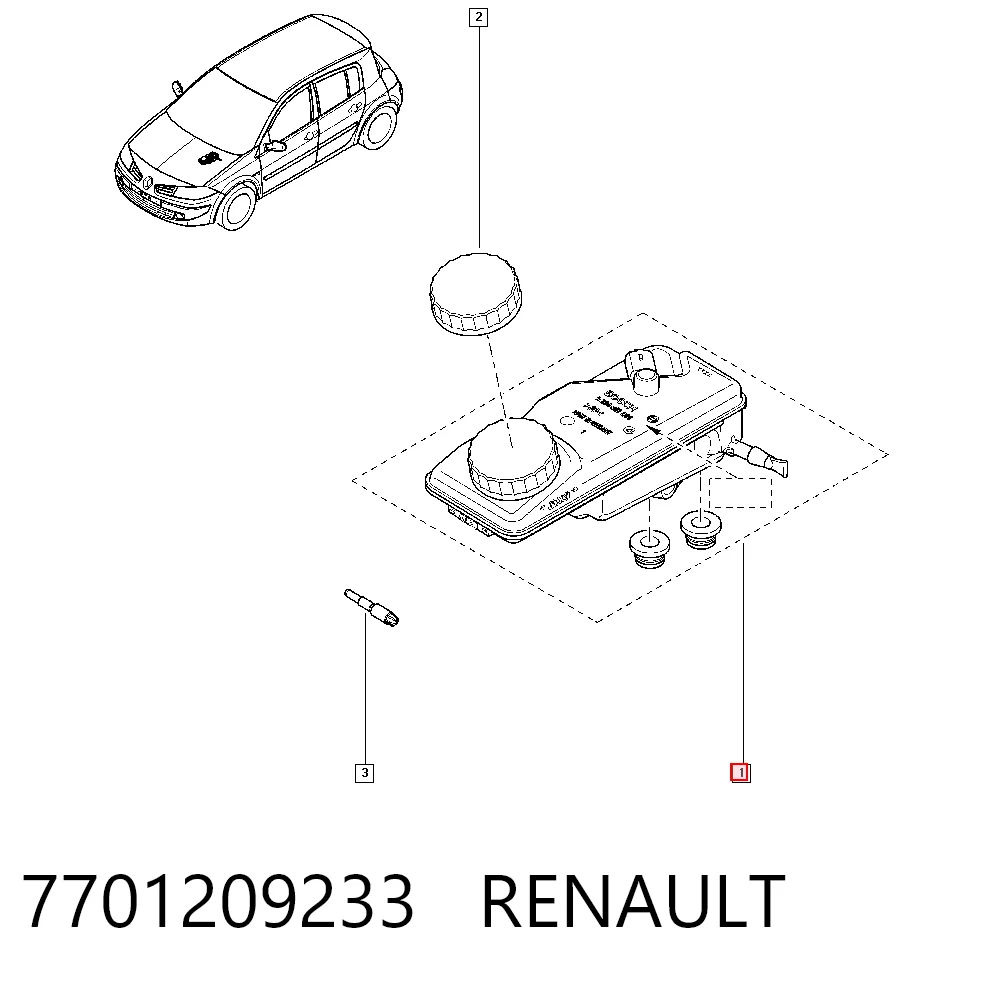 Бачок головного гальмівного циліндру на Renault Megane II LM0, LM1