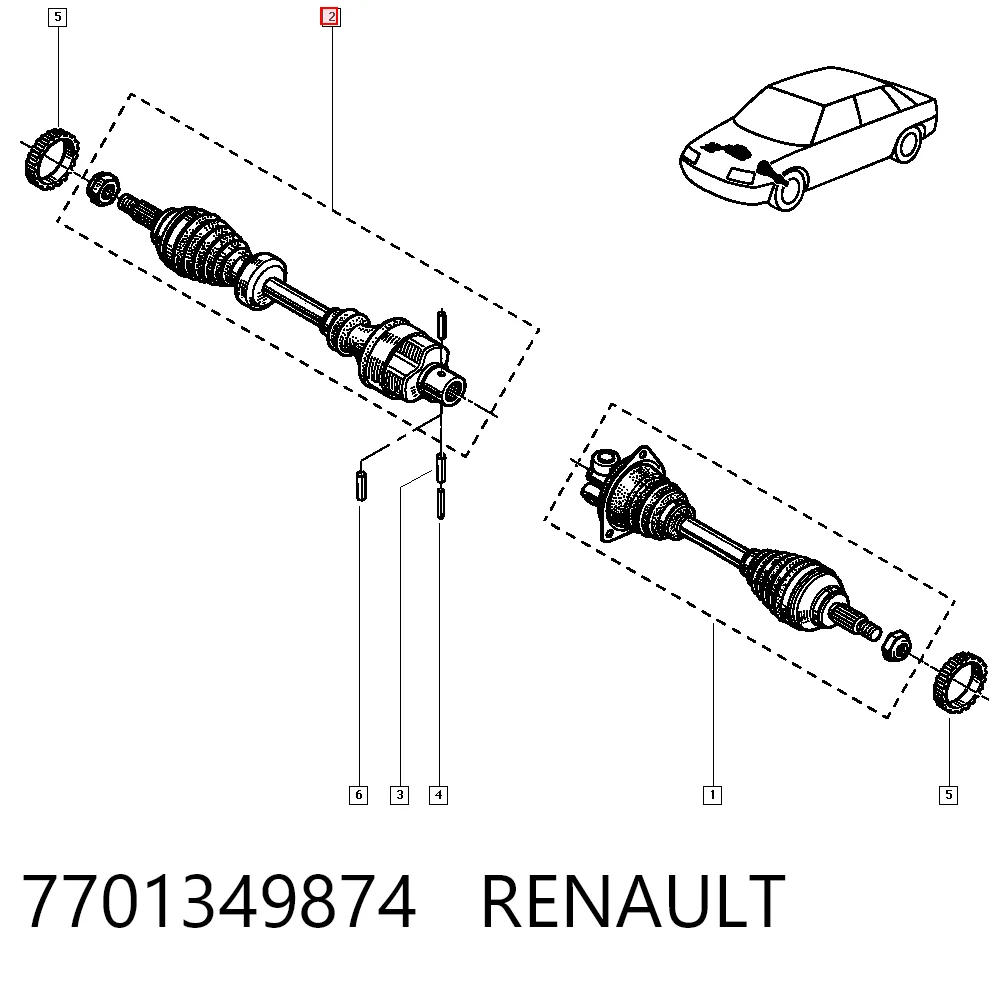  Піввісь права Renault 19 1