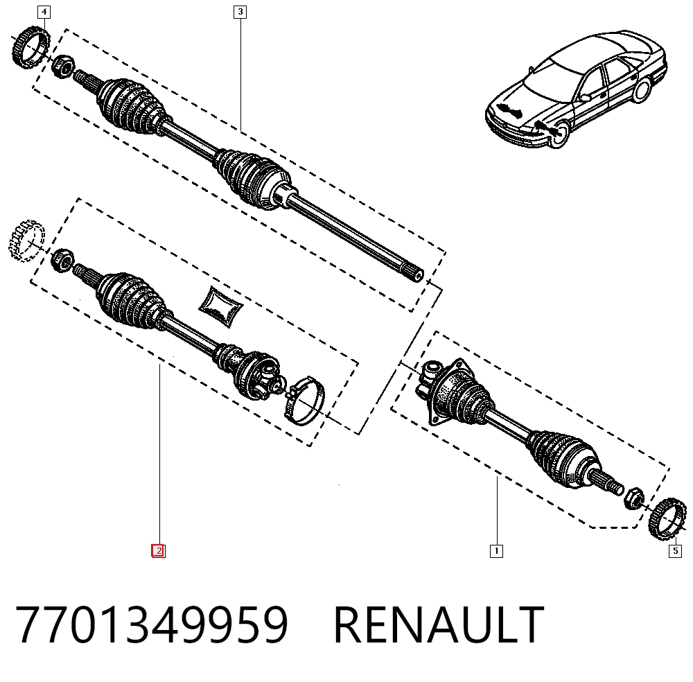 Привід передній правий на Renault Safrane I B54