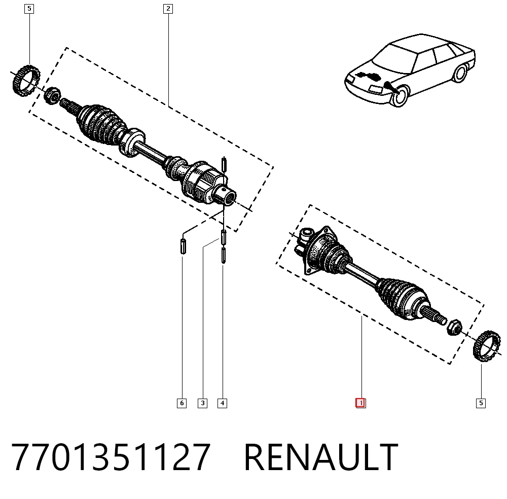  Ліва піввісь Renault 19 1