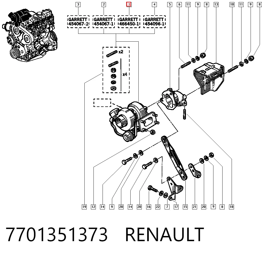 Турбокомпресор Renault 21 