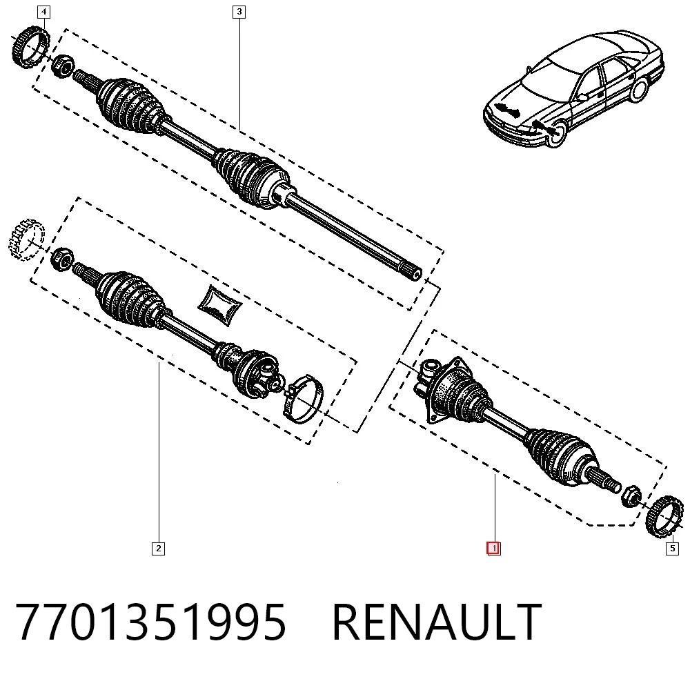 Купити Ліва піввісь Renault Safrane I B54