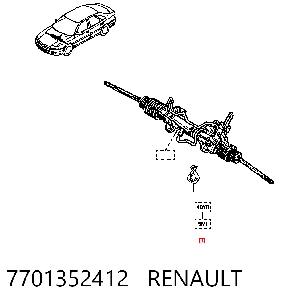 Купити RE246 MSG Рульова рейка
