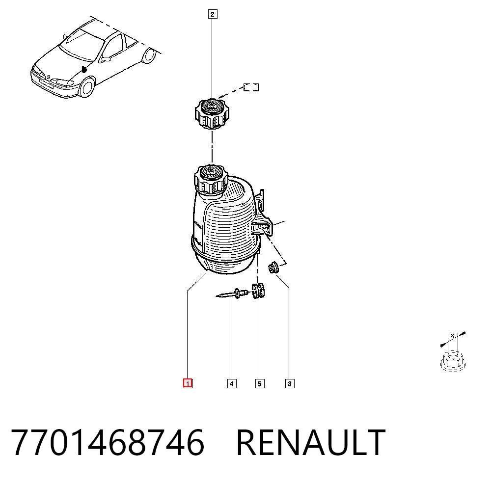 7701468746 Renault (RVI) Розширювальний бачок охолодження