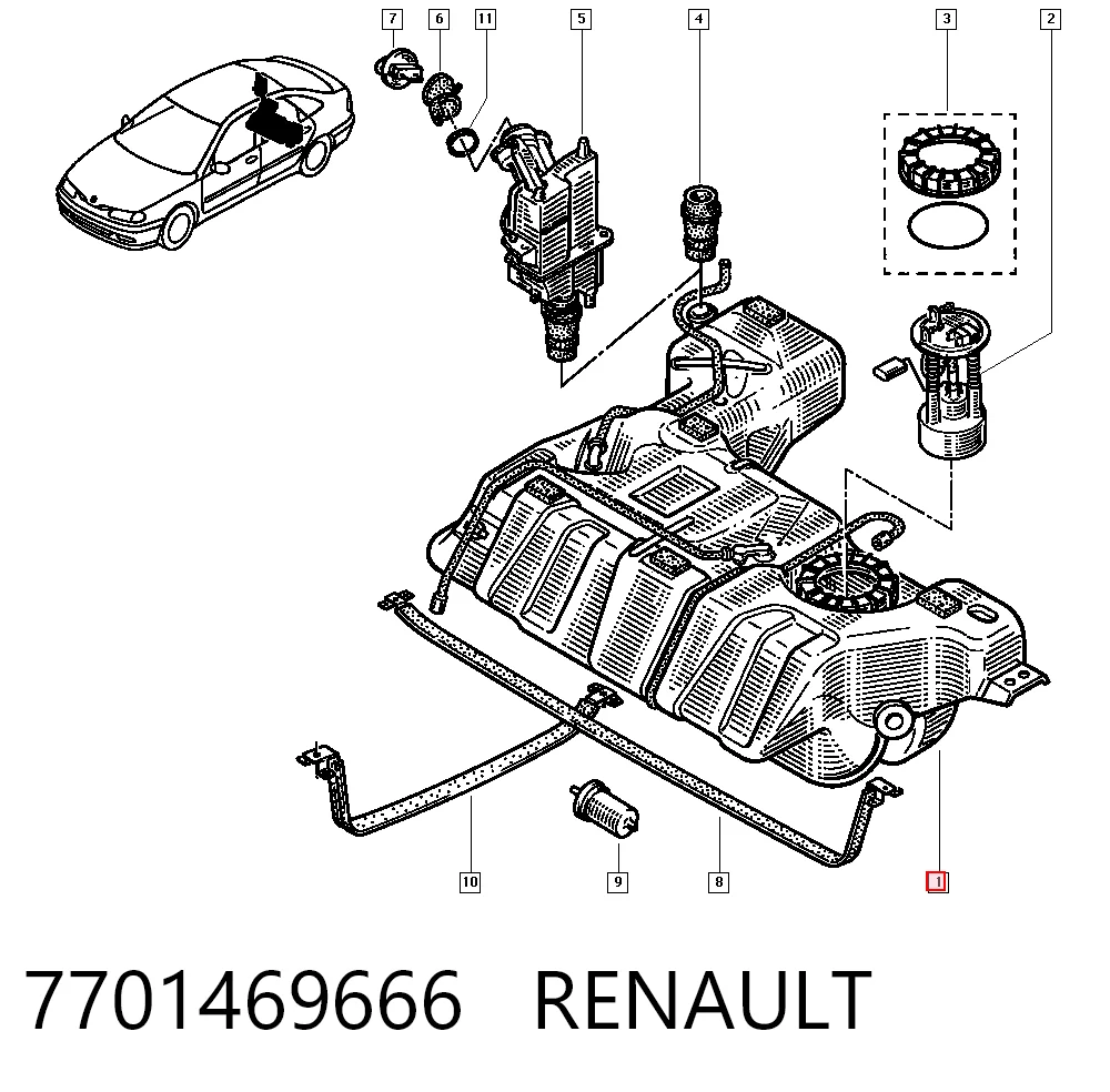 Бак паливний на Renault Laguna I B56, 556