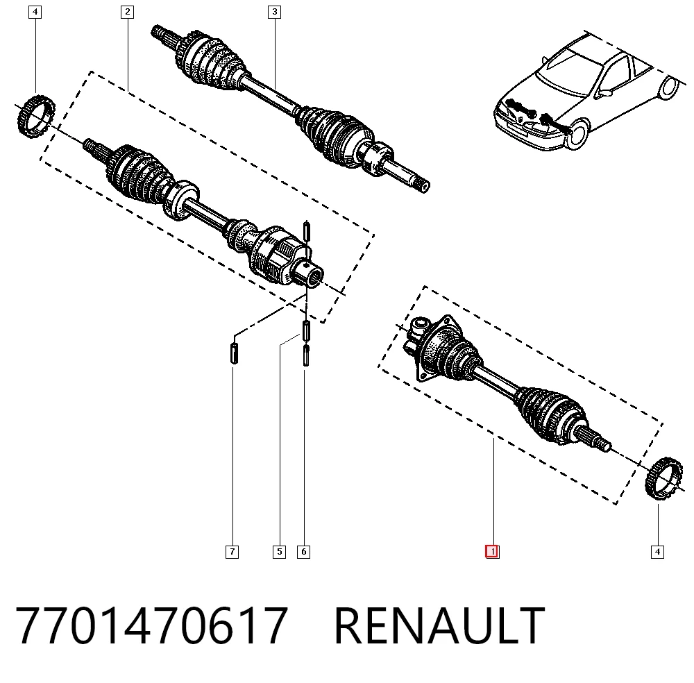 Купити RE3291 General Ricambi Ліва піввісь