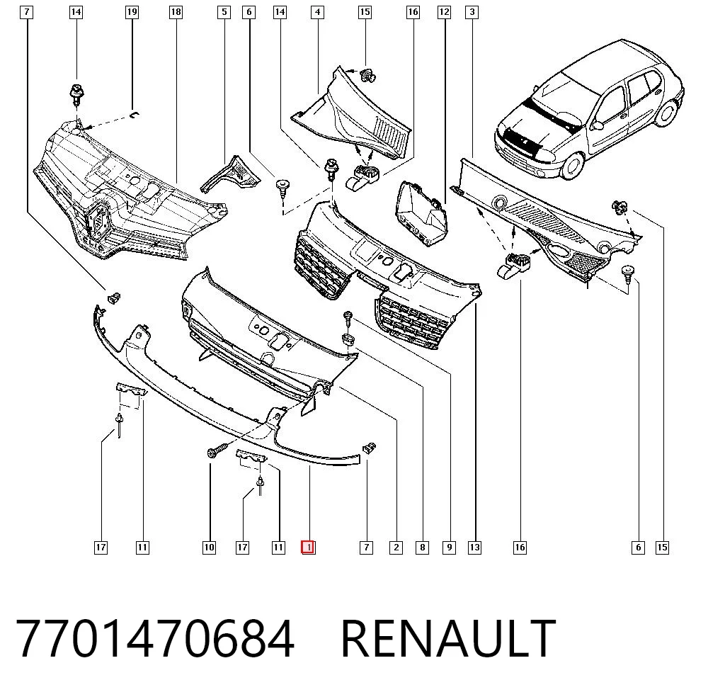 Накладка фар, нижня Polcar 6015051R ціна, від 12.47 USD