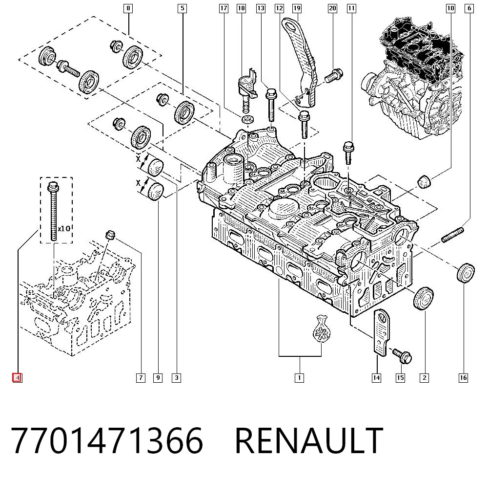 4409151 Opel Болт кріплення головки блоку циліндрів